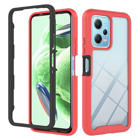 Carcasa Bumper Funda Silicona Transparente 360 Grados YB2 para Xiaomi Poco X5 5G Rojo