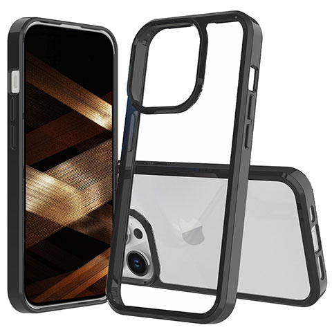 Carcasa Bumper Funda Silicona Transparente 360 Grados ZJ1 para Apple iPhone 14 Pro Max Negro