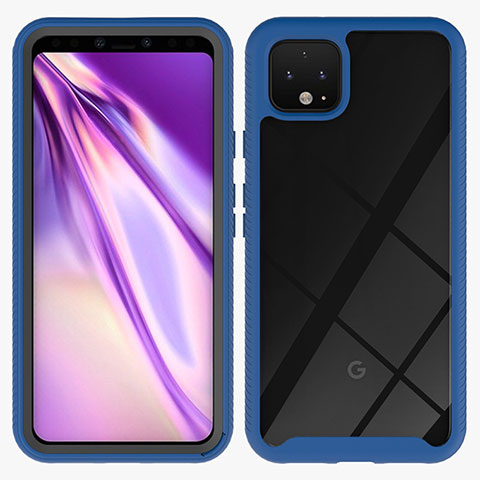 Carcasa Bumper Funda Silicona Transparente 360 Grados ZJ1 para Google Pixel 4 Azul