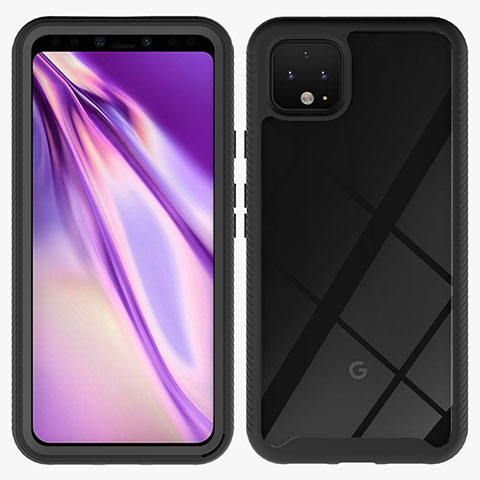 Carcasa Bumper Funda Silicona Transparente 360 Grados ZJ1 para Google Pixel 4 Negro