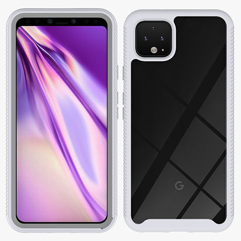 Carcasa Bumper Funda Silicona Transparente 360 Grados ZJ1 para Google Pixel 4 XL Blanco