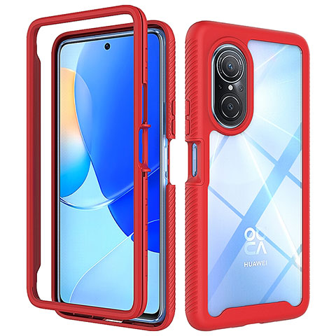 Carcasa Bumper Funda Silicona Transparente 360 Grados ZJ1 para Huawei Honor 50 SE 5G Rojo