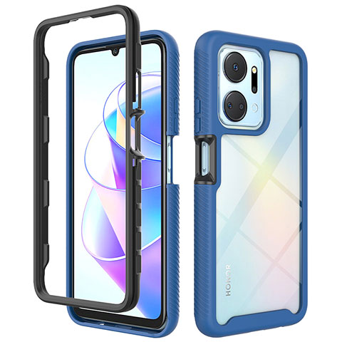 Carcasa Bumper Funda Silicona Transparente 360 Grados ZJ1 para Huawei Honor X7a Azul