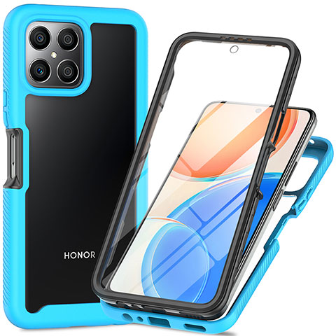 Carcasa Bumper Funda Silicona Transparente 360 Grados ZJ1 para Huawei Honor X8 4G Azul Cielo