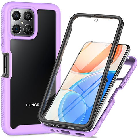 Carcasa Bumper Funda Silicona Transparente 360 Grados ZJ1 para Huawei Honor X8 4G Purpura Claro