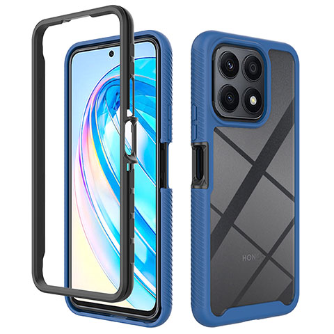 Carcasa Bumper Funda Silicona Transparente 360 Grados ZJ1 para Huawei Honor X8a 4G Azul