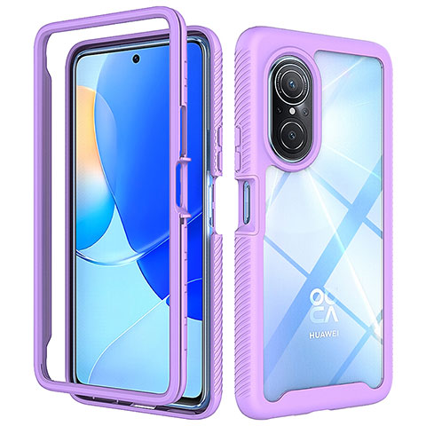 Carcasa Bumper Funda Silicona Transparente 360 Grados ZJ1 para Huawei Nova 9 SE Purpura Claro