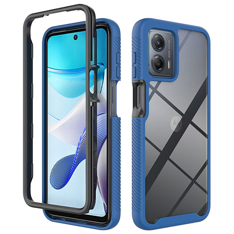 Carcasa Bumper Funda Silicona Transparente 360 Grados ZJ1 para Motorola Moto G 5G (2023) Azul