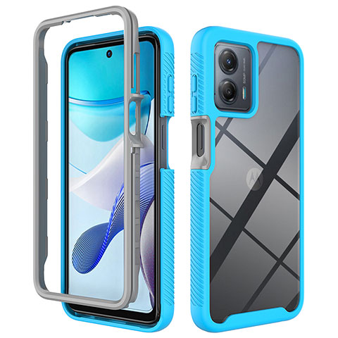 Carcasa Bumper Funda Silicona Transparente 360 Grados ZJ1 para Motorola Moto G 5G (2023) Azul Cielo