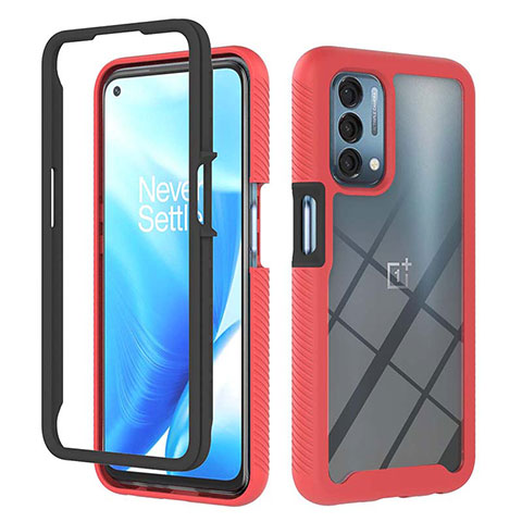 Carcasa Bumper Funda Silicona Transparente 360 Grados ZJ1 para Oppo A54 5G Rojo