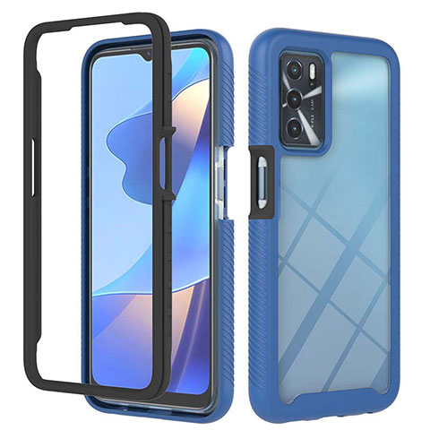 Carcasa Bumper Funda Silicona Transparente 360 Grados ZJ1 para Oppo A54s Azul