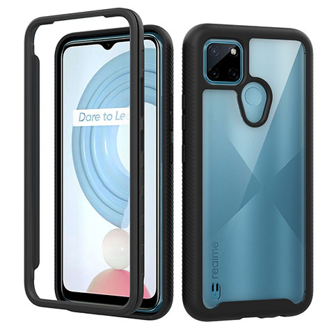 Carcasa Bumper Funda Silicona Transparente 360 Grados ZJ1 para Realme C21Y Negro