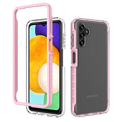 Carcasa Bumper Funda Silicona Transparente 360 Grados ZJ1 para Samsung Galaxy A04s Rosa