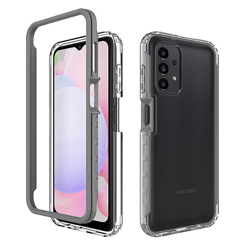 Carcasa Bumper Funda Silicona Transparente 360 Grados ZJ1 para Samsung Galaxy A13 4G Gris