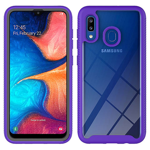 Carcasa Bumper Funda Silicona Transparente 360 Grados ZJ1 para Samsung Galaxy A20 Morado