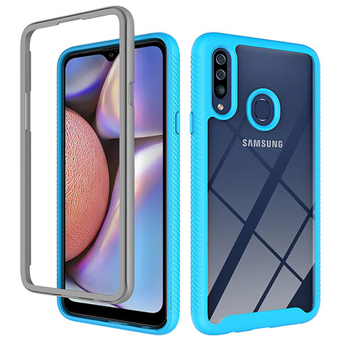 Carcasa Bumper Funda Silicona Transparente 360 Grados ZJ1 para Samsung Galaxy A20s Azul Cielo