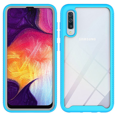 Carcasa Bumper Funda Silicona Transparente 360 Grados ZJ1 para Samsung Galaxy A30S Azul Cielo