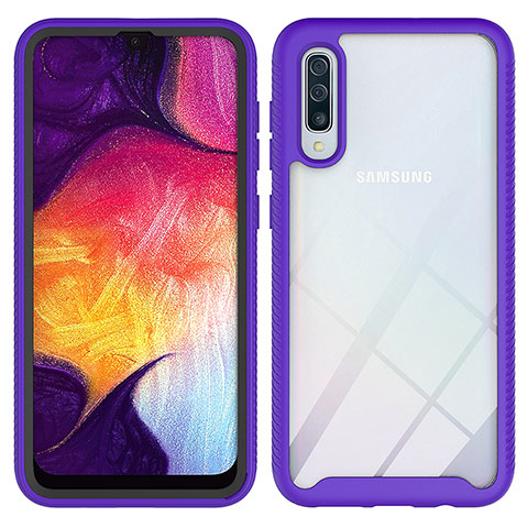 Carcasa Bumper Funda Silicona Transparente 360 Grados ZJ1 para Samsung Galaxy A30S Purpura Claro