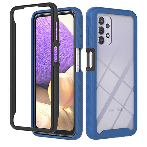 Carcasa Bumper Funda Silicona Transparente 360 Grados ZJ1 para Samsung Galaxy A32 5G Azul