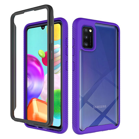 Carcasa Bumper Funda Silicona Transparente 360 Grados ZJ1 para Samsung Galaxy A41 Purpura Claro