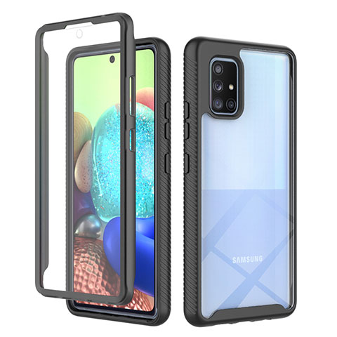 Carcasa Bumper Funda Silicona Transparente 360 Grados ZJ1 para Samsung Galaxy A71 5G Negro