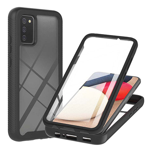 Carcasa Bumper Funda Silicona Transparente 360 Grados ZJ1 para Samsung Galaxy F02S SM-E025F Negro