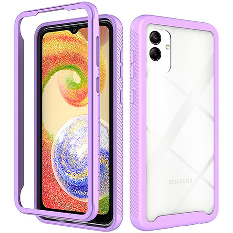 Carcasa Bumper Funda Silicona Transparente 360 Grados ZJ1 para Samsung Galaxy F04 Morado