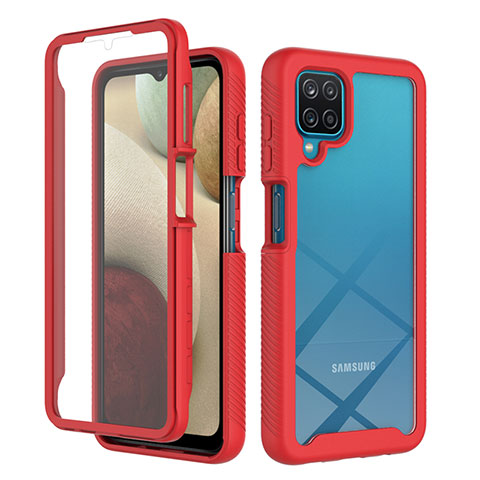 Carcasa Bumper Funda Silicona Transparente 360 Grados ZJ1 para Samsung Galaxy M12 Rojo