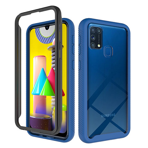 Carcasa Bumper Funda Silicona Transparente 360 Grados ZJ1 para Samsung Galaxy M31 Prime Edition Azul