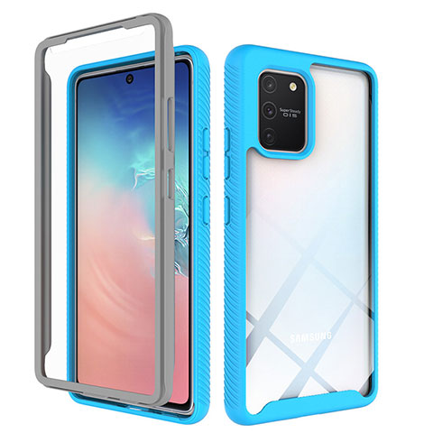 Carcasa Bumper Funda Silicona Transparente 360 Grados ZJ1 para Samsung Galaxy M80S Azul Cielo