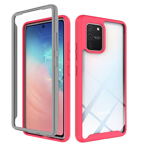 Carcasa Bumper Funda Silicona Transparente 360 Grados ZJ1 para Samsung Galaxy M80S Rosa Roja