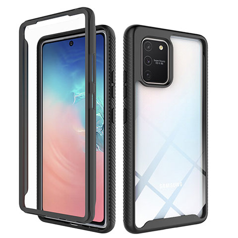 Carcasa Bumper Funda Silicona Transparente 360 Grados ZJ1 para Samsung Galaxy S10 Lite Negro