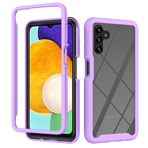 Carcasa Bumper Funda Silicona Transparente 360 Grados ZJ2 para Samsung Galaxy A13 5G Purpura Claro