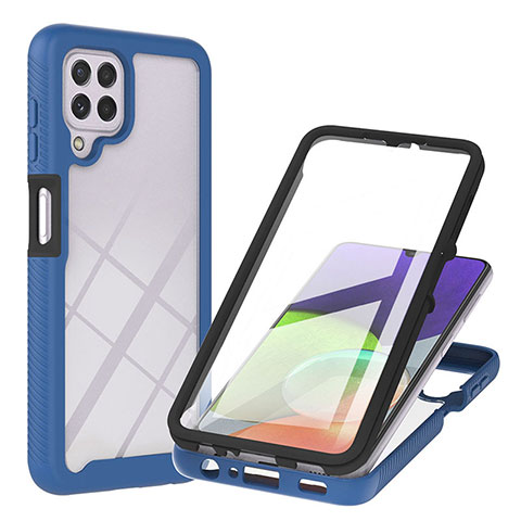 Carcasa Bumper Funda Silicona Transparente 360 Grados ZJ2 para Samsung Galaxy A22 4G Azul