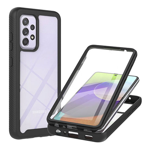 Carcasa Bumper Funda Silicona Transparente 360 Grados ZJ2 para Samsung Galaxy A52s 5G Negro