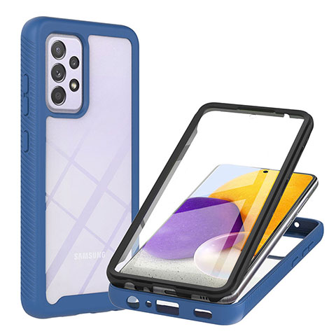 Carcasa Bumper Funda Silicona Transparente 360 Grados ZJ2 para Samsung Galaxy A72 4G Azul