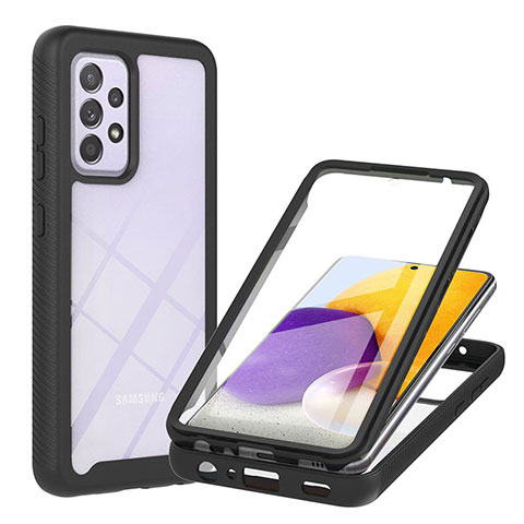 Carcasa Bumper Funda Silicona Transparente 360 Grados ZJ2 para Samsung Galaxy A72 5G Negro