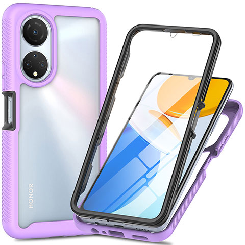 Carcasa Bumper Funda Silicona Transparente 360 Grados ZJ3 para Huawei Honor X7 Morado