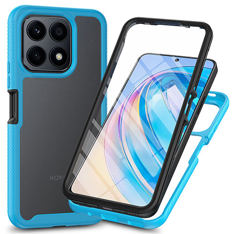 Carcasa Bumper Funda Silicona Transparente 360 Grados ZJ3 para Huawei Honor X8a 4G Azul Cielo