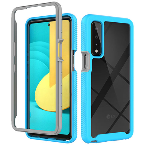 Carcasa Bumper Funda Silicona Transparente 360 Grados ZJ3 para LG Stylo 7 Azul Cielo