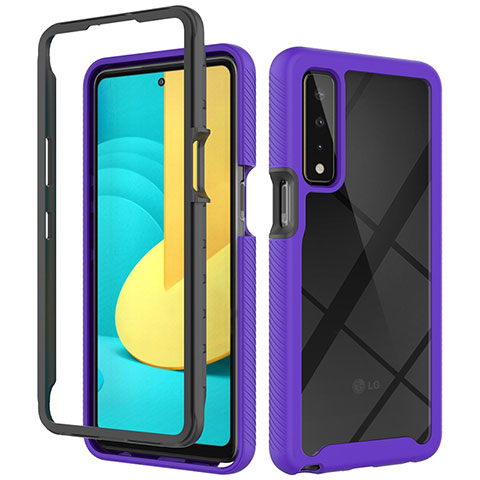 Carcasa Bumper Funda Silicona Transparente 360 Grados ZJ3 para LG Stylo 7 Morado