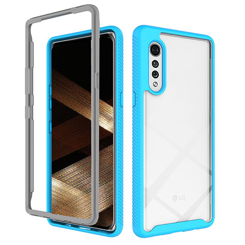 Carcasa Bumper Funda Silicona Transparente 360 Grados ZJ3 para LG Velvet 5G Azul Cielo