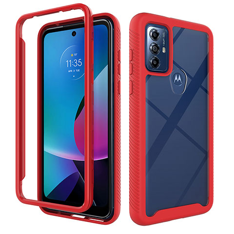 Carcasa Bumper Funda Silicona Transparente 360 Grados ZJ3 para Motorola Moto G Play (2023) Rojo