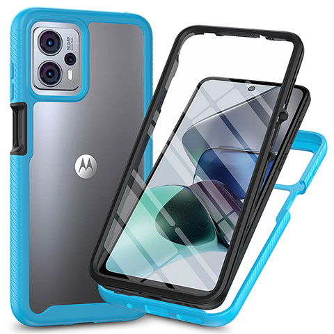 Carcasa Bumper Funda Silicona Transparente 360 Grados ZJ3 para Motorola Moto G13 Azul Cielo