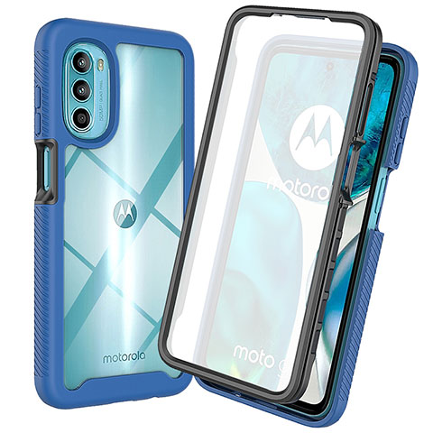 Carcasa Bumper Funda Silicona Transparente 360 Grados ZJ3 para Motorola MOTO G52 Azul