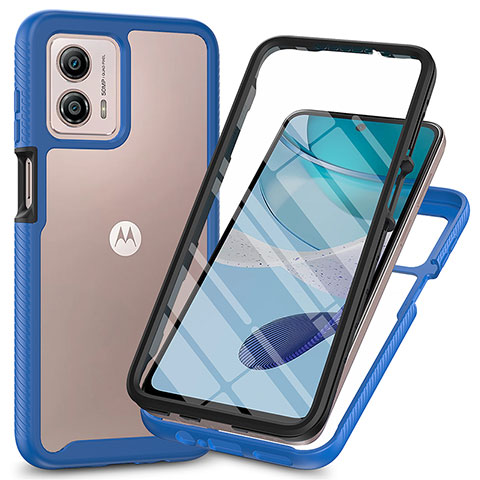 Carcasa Bumper Funda Silicona Transparente 360 Grados ZJ3 para Motorola Moto G53 5G Azul