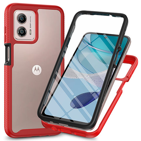 Carcasa Bumper Funda Silicona Transparente 360 Grados ZJ3 para Motorola Moto G53j 5G Rojo