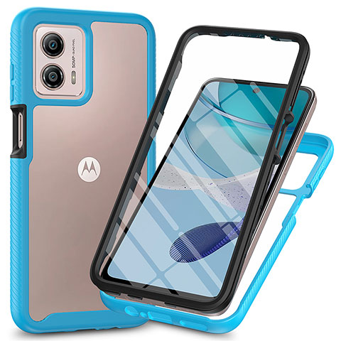 Carcasa Bumper Funda Silicona Transparente 360 Grados ZJ3 para Motorola Moto G53y 5G Azul Cielo