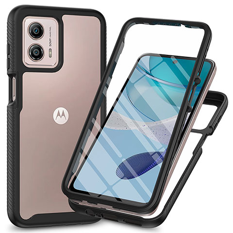 Carcasa Bumper Funda Silicona Transparente 360 Grados ZJ3 para Motorola Moto G53y 5G Negro