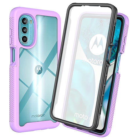 Carcasa Bumper Funda Silicona Transparente 360 Grados ZJ3 para Motorola Moto G82 5G Morado